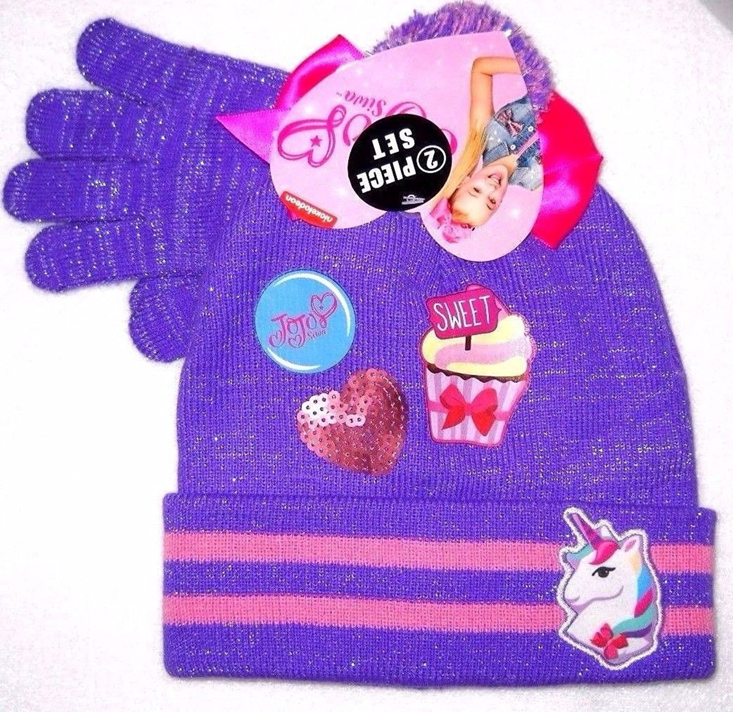 JoJo Siwa Unicorn Purple Beanie Knit 