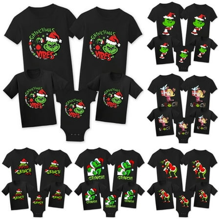 

Dr. Seuss Grinch New Arrival Pattern Tshirt Merry Christmas Gift Tee Shirt for Couples and Kids Shirt Kids