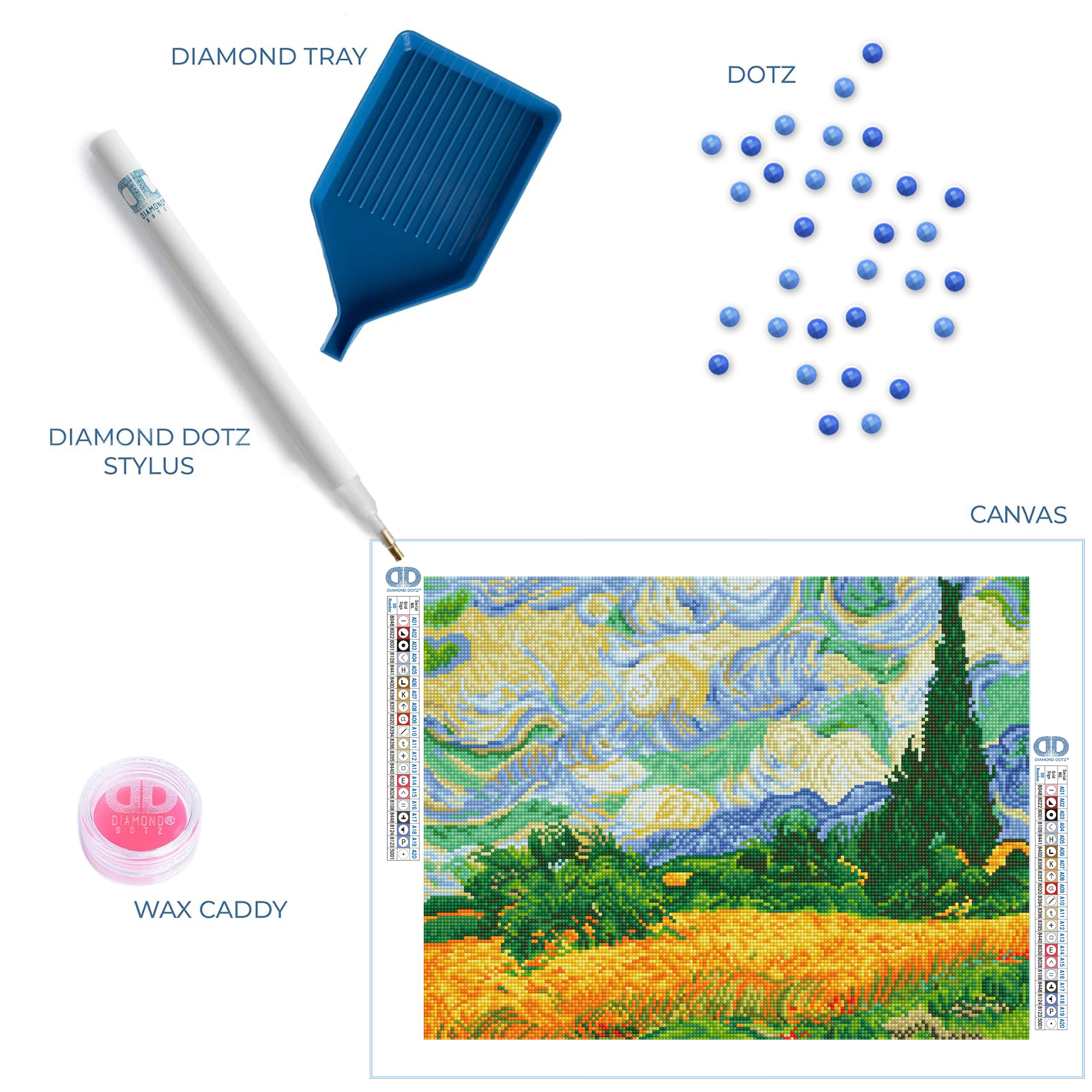 DIAMOND DOTZ® Wheat Fields (Van Gogh) Diamond Painting Kit - 20" x 15.3"