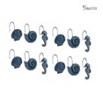 thumbnail image 2 of Sunlit Seashells Decorative Shower Curtain Hooks, Blue Ocean Creatures Coastal Shower Curtain Rings, Resin, Nautical Bathroom Decoration Beach Shower Curtain Hooks-12 Pack, 2 of 5