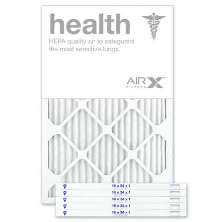 AIRx Filters Health 16x24x1 Air Filter MERV 13 AC Furnace Pleated Air Filter Replacement Box of 6, Made in the USA