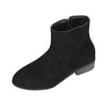 thumbnail image 3 of Mostsola Ankle Boots for Women Low Stacked Heel Booties with Side Zipper Suede Wide Calf Boot, 3 of 9