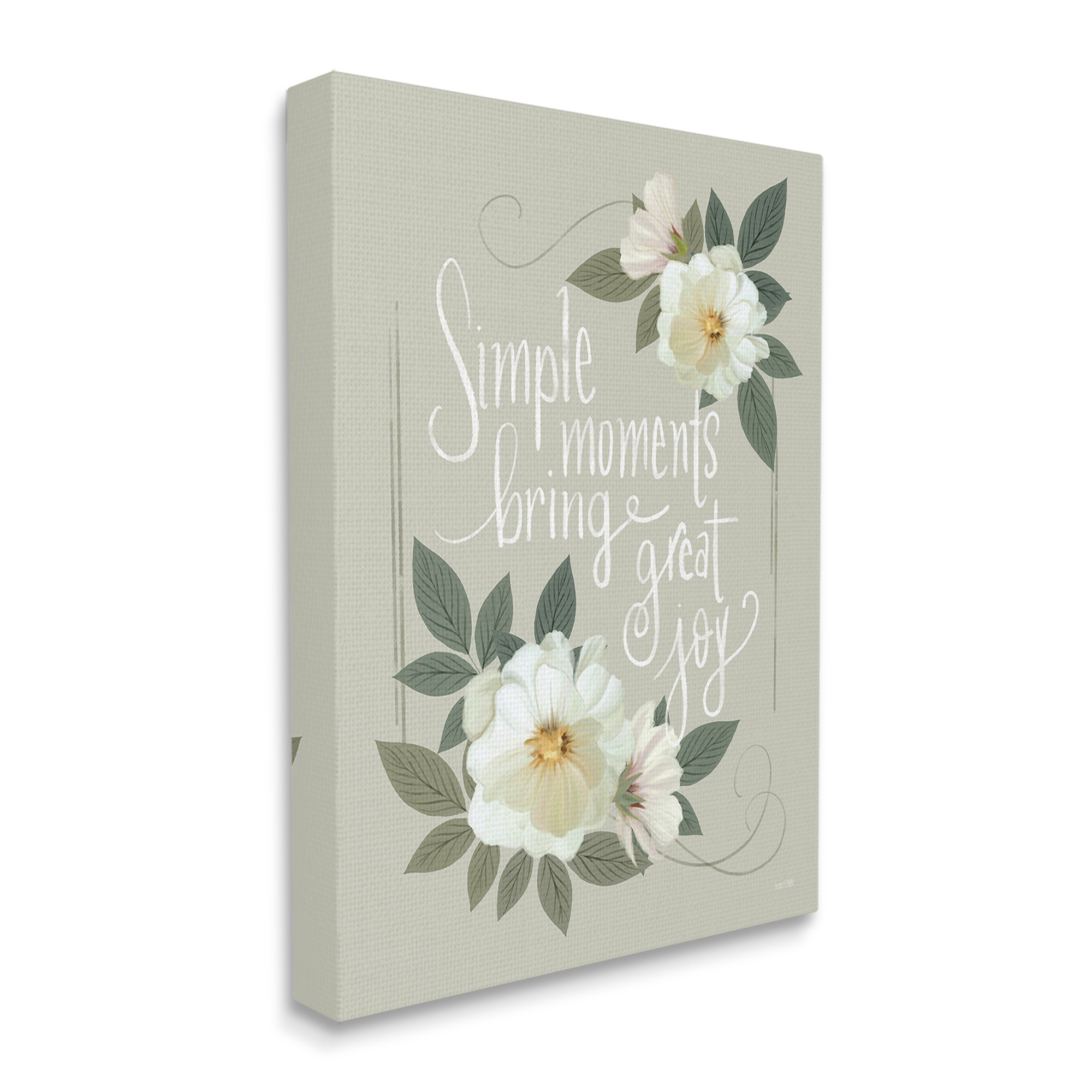 Stupell Industries Simple Moments & Blossoms Botanical & Floral Painting Gallery Wrapped Canvas Art Print Wall Art, 24 x 30