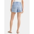 thumbnail image 3 of Time and Tru Women's Destructed Hem High Rise Denim Shorts, 4" Inseam, Sizes 0-20, 3 of 5