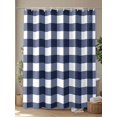 thumbnail image 4 of Fsddascl Blue Plaid Shower Curtain Set - Small 36" x 72" Washable Bathtub Curtain with 12 Hooks, Modern Simple Gradient Buffalo Checked Waterproof Fabric Stall Shower Curtains for Bathroom/Bathtub, 4 of 6