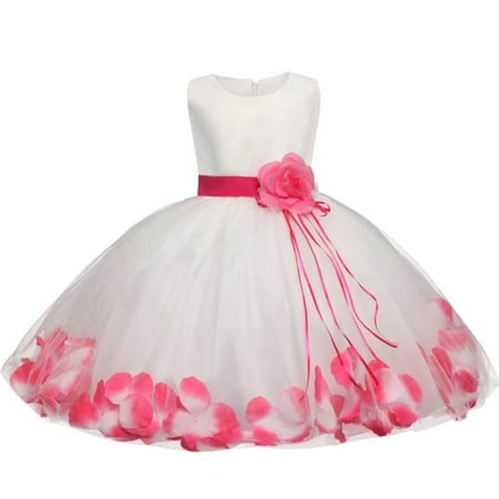 Fleur Petale Bebe Fille Mariage Robe De Mariee Nouveau Ne Enfant Bebe Fille 1 An Anniversaire Robes Tulle Jeune Bebe Vetement Pour 2t Walmart Canada