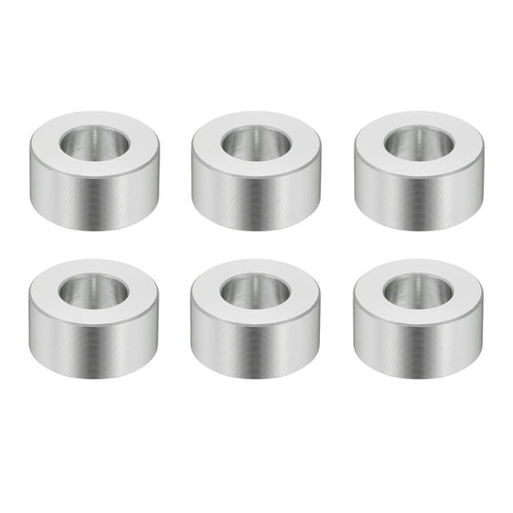6PCS Aluminum Spacers, 1/2 x 1 Metal Spacers Aluminum 1/2 L Spacer Screw Standoff Round Unthreaded Standoff Bushing for 5/16inch Screw Bolts, Silver