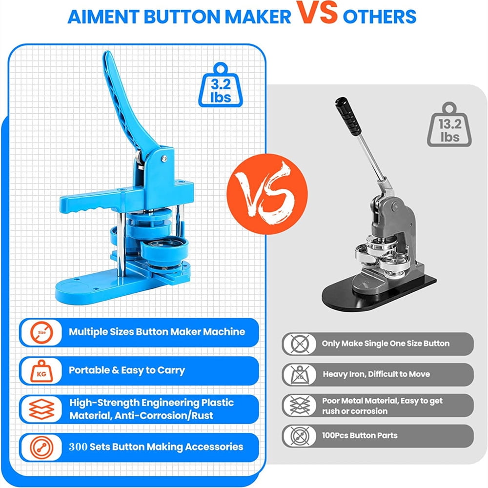 Badges Button Maker Machine 25+32+58MM Pin Badges Making Machine Sets ,Beginner-Friendly