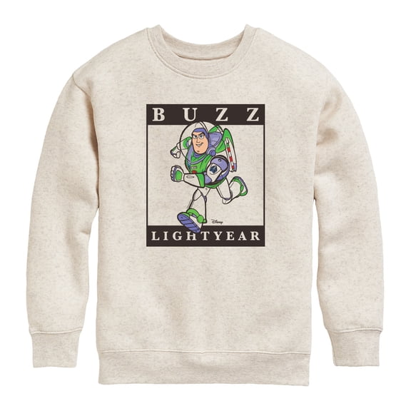 Toy Story - Buzz Lightyear Character Frame - Toddler Boys Fleece Crew Sweatshirt