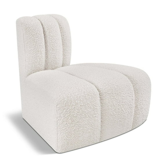 Meridian Furniture Arc Cream Boucle Fabric Reverse Corner