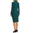 thumbnail image 4 of INSPIRE CHIC Women's Suit Sets Long Sleeves Blazer and Pencil Skirt Two Pieces Work Outfits L Teal Green, 4 of 7