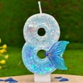thumbnail image 2 of Birthday Number Candles For Cake Blue Number Candle Fun Glitter Cake Topper Birthday Decorations Cupcake Topper For PartySupplies, 2 of 4