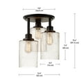 thumbnail image 5 of Globe Electric 3-Light Seeded Glass Oil-Rubbed Bronze Indoor Semi-Flush Mount Ceiling Light, 5 of 8