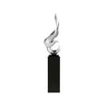 thumbnail image 3 of Chrome Flame Floor Sculpture With Black Stand, 65" Tall, 3 of 4