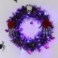 thumbnail image 3 of Halloween Wreath Gothic Wreath Skeleton Hand Design Roses Great for Holiday Parties Front Doors Wall Displays Halloween, 3 of 6