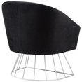thumbnail image 5 of Posh Living Leo Tufted Velvet Barrel Back Accent Chair in Black/Chrome, 5 of 8