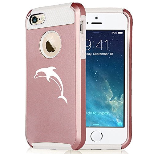 For Apple iPhone 6 Plus 6s Plus Rose Gold Shockproof Impact Hard Soft