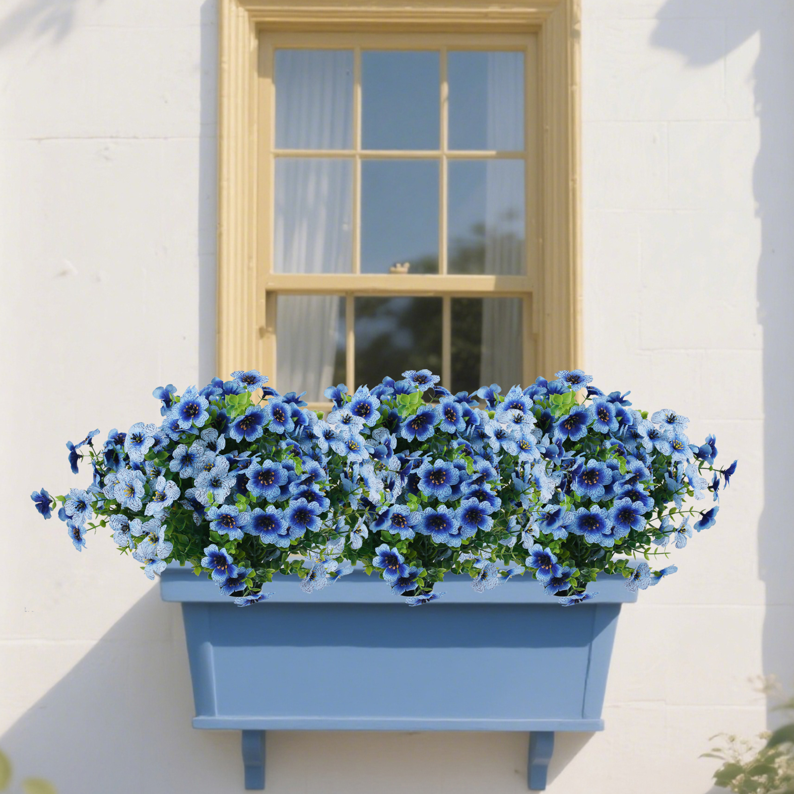 9 Bundles Artificial Flowers for Outdoor,No Fade Fake Plastic Flowers Faux Plants for Decoration Hanging Planters Indoor Outside Garden Porch Window Box Home Wedding Farmhouse