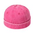 thumbnail image 2 of Xijirk Washed Denim Cap Rolled Brimless Headwear for Street Style Daily Walking Travel Casual Outdoor Activities,RD1,One Size, 2 of 3