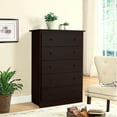 thumbnail image 2 of Costway 5 Drawer Dresser Functional Storage Organizer Closet Espresso, 2 of 10