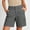 Dark Gray, variant on Womens Solid Color Bermuda Cargo Shorts Women Elastic High Waist Pockets Shorts Summer Casual Sport Khaki XL(XL)