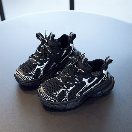

TOWED22 Baby First Walking Shoes Fashionable Spring And Summer Children Sports Boys And Girls Thick Soled Non Slip Baby Sneaker Black
