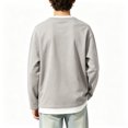 thumbnail image 3 of Abcomgle Kids Long Sleeve Shirt Boys 10-12 Henley Fall Tshirts for Boys Casual Basic Boys Tops Soft Fake Two Piece Layering for Boys, 3 of 5