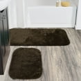 thumbnail image 2 of Garland Rug Traditional Washable Bath Rug Set, 2-Piece Set (21"x34" Bath Rug, & 22"x60" Runner) Chocolate, 2 of 7