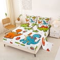 thumbnail image 2 of Feelyou Cartoon Tropical Dinosaur Eggs Queen Sheet Sets for Kids Boys Girls, Palm Tree Wildlife Bed Set, 4-Piece, 2 of 5