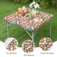 thumbnail image 4 of 34x34 Square Table Cover in Bohemian Print Elastic Floral Tablecloth for Outdoor Patio and Indoor Kitchen Dining, 4 of 6