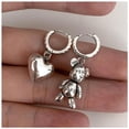 thumbnail image 2 of Aretes de oso y corazón VenDepot BearLove01 1Pza Plata Acero Inoxidable, 2 of 2