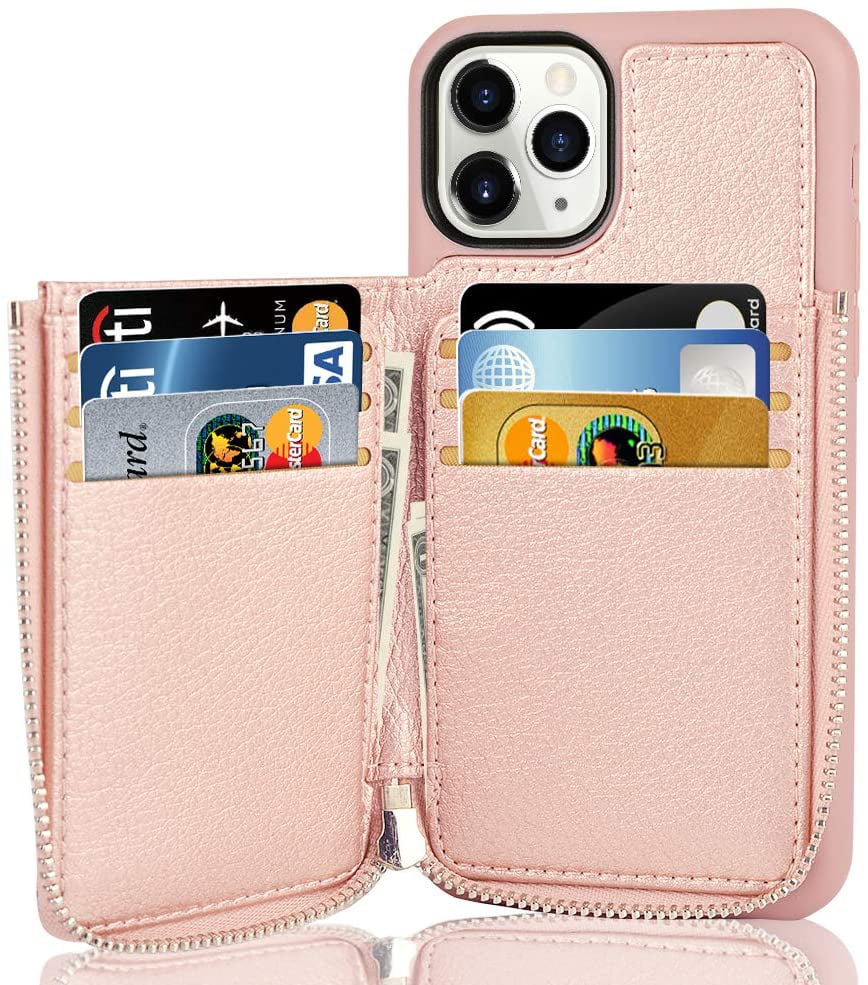 Aoksow iPhone SE 2020 Case Rose Gold iPhone 8 Wallet Case with Card Holder Slot Slim Protective Flip Cover for iPhone SE iPhone 8 iPhone 7