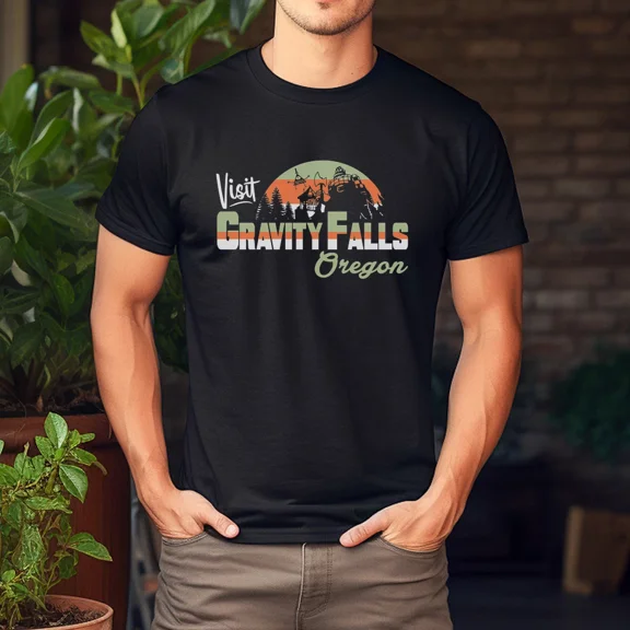 Retro Gravity Falls Inspired Scenic Adventure Graphic Unisex T-Shirt up to size 5XL