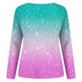 thumbnail image 5 of oqasdz Womens Sweatshirt Long Sleeve V Neck with Shoulder Drop Neckline Featuring Digital Print Design Comfort Cozy Casual Outdoor, 5 of 5