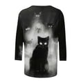 thumbnail image 5 of Inverlee Womens Halloween Shirts Funny Pumpkin Ghost Graphic Tees Loose Fit Crewneck T-shirt 3/4 Sleeve Tunic Blouse Tops Halloween Clothes, 5 of 5
