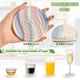 thumbnail image 2 of Yayeee 6 PCS Drink Coasters with Holder Set Woven Absorbent Round Tabletop Hot Pad, Abstract Pink, 2 of 7