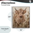 thumbnail image 3 of Curly Haired Highland Cattle Gray Framed Giclee Art, design by Ashley Bradley, 3 of 9