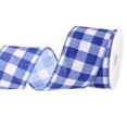 thumbnail image 1 of Cinta de cuadros, cinta de borde alambre para envolver regalos, bricolaje, decoración navideña y manualidades de lazo Azul Medio / 2.5 pulgadas x 10 yardas, 1 of 6