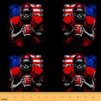 jejeloiu Rugby Sport Fabric by the Yard 2 Yards,Sport Games Room Decor Fabric by the Yard,Red Black Graffiti Fabric for Sewing For Boy Kids,Super Cozy Room Decor