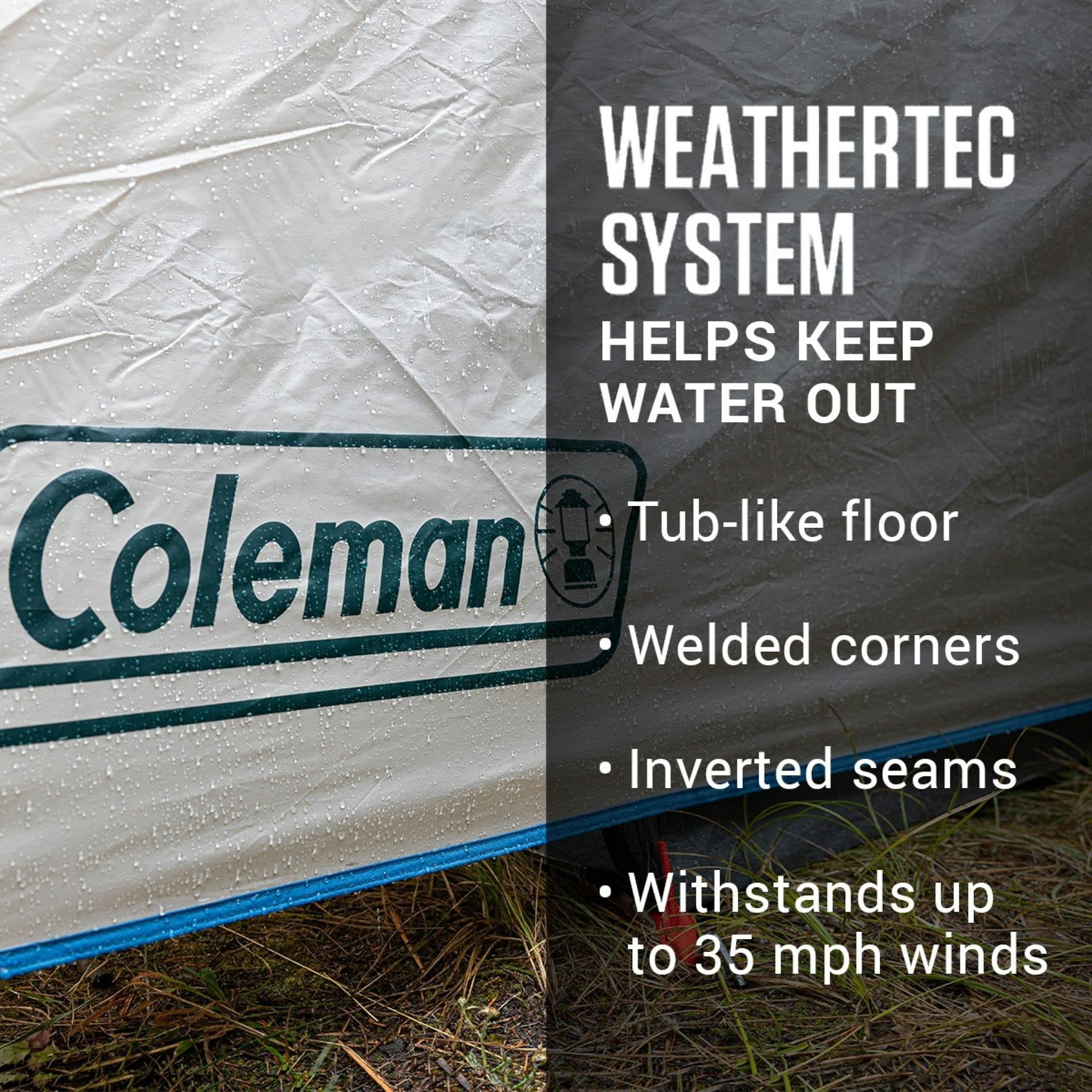 Coleman 4-Person Cabin Tent with Screened Porch, Evergreen