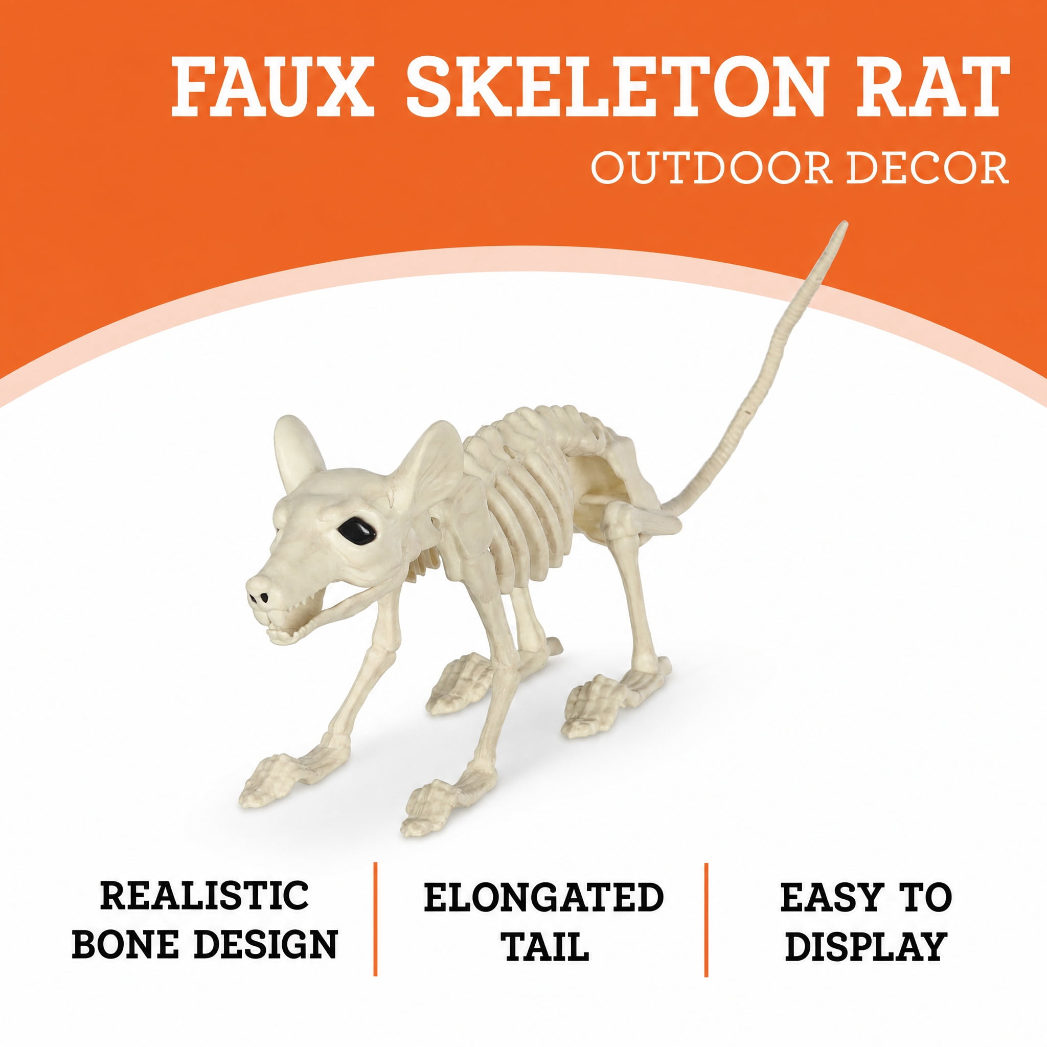 Faux Skeleton Rat Decoration, 7", Halloween by Way To Celebrate