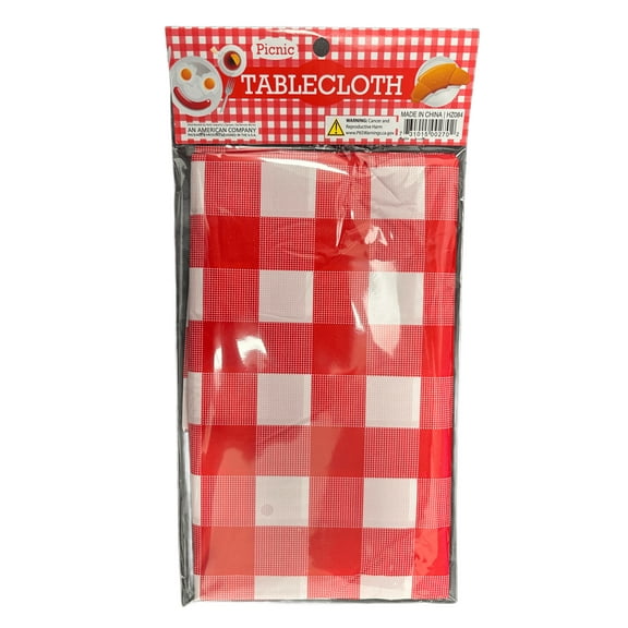 52 in x 72 in Checkered Picnic Tablecloth, Classic Gingham Print, Lightweight, Portable, Perfect for Picnics, Outdoor Events and Easy Storage, Ideal for Any Occasion or Purpose, Red
