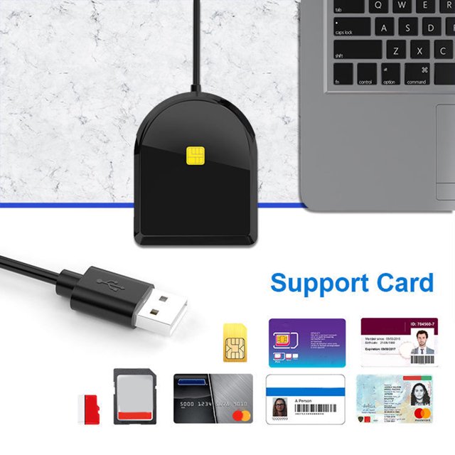 Lector De Tarjetas Inteligentes Lector de tarjetas SIM SD TF portátil USB2.0 DOD CAC USB para tarjeta de chip de oficina de correos bancario
