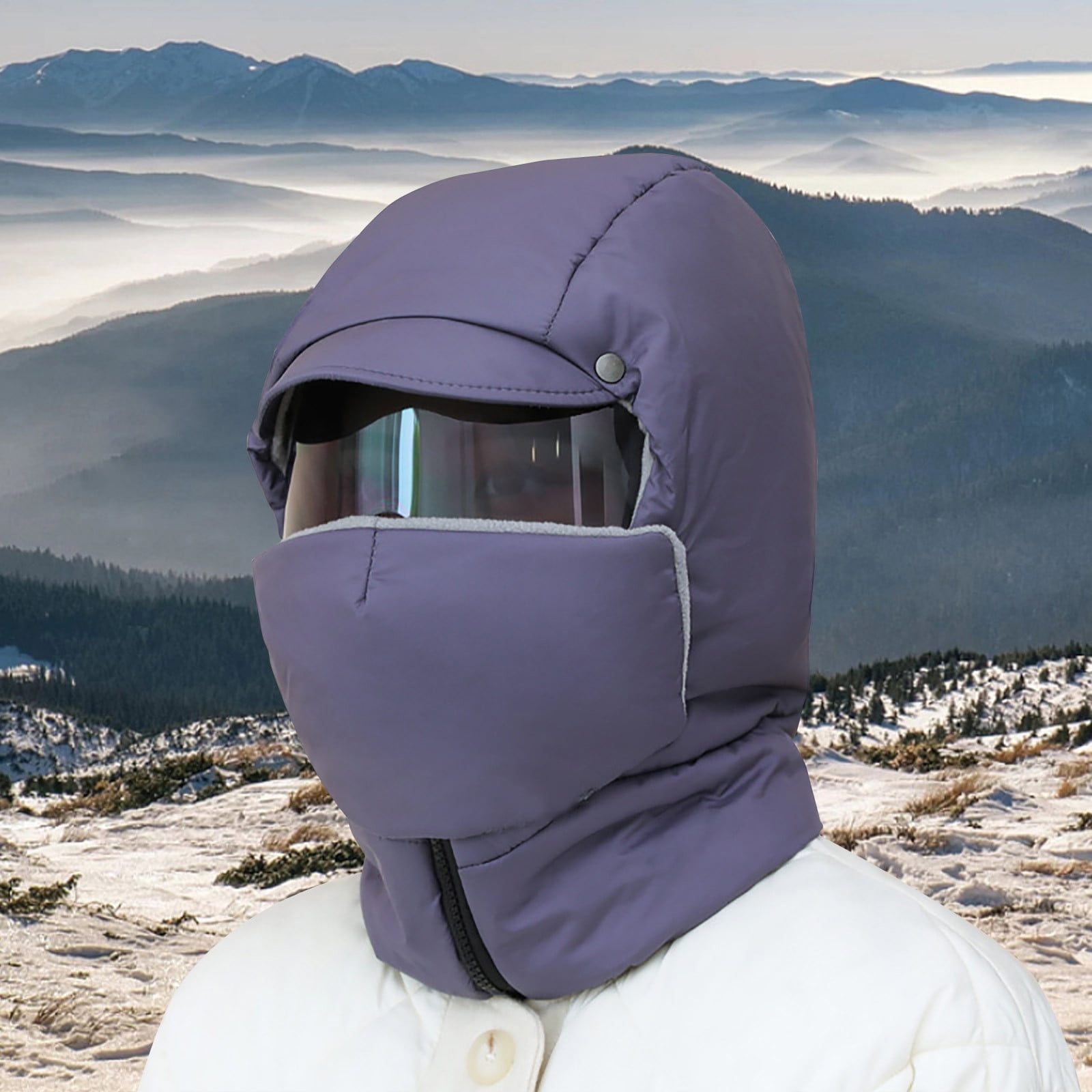 ddioayh Windproof Full Cover Outdoor Riding Mask with Glasses,Winter Mask Ski Hat Warm for Women Men,Riding