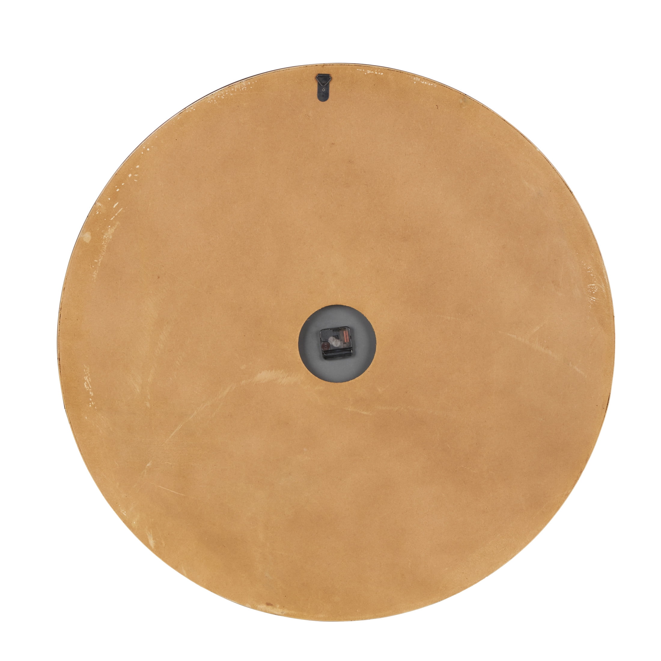 DecMode 40" Brown Wooden Large Wall Clock with Black Metal Framing