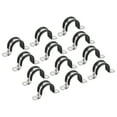 thumbnail image 1 of Unique Bargains 22Pack 1-1/16' Cable Clamp U Shape Stainless Steel Rubber Cushioned Pipe Strap, 1 of 5