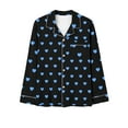 thumbnail image 5 of Diufon Loungewear Set for Women Lapel Collar Button Down Long Sleeve Tops Heart Printed Pajamas Set, 5 of 5