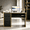 Black and Gold, variant on DreamCurship White Desk with Drawers, Computer Desk with Storage, Writing Desk for Bedroom, White and Gold Desk