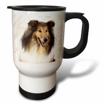 3drose, Rough Collie Portrait, 14oz Stainless Steel Travel Mug