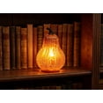 thumbnail image 6 of Light Up Pumpkin Lamp Round Pear Gourd Orange Pumpkin Light LED Fall Autumn Halloween Crackle Mosaic Tabletop Decor Home Window Shelf Ornament, 6 of 8